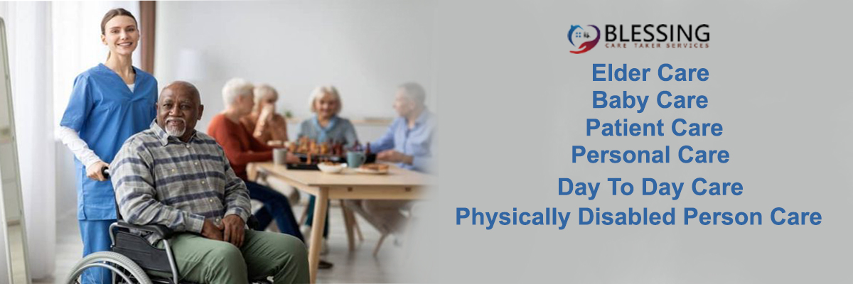 Happy senior with caregiver